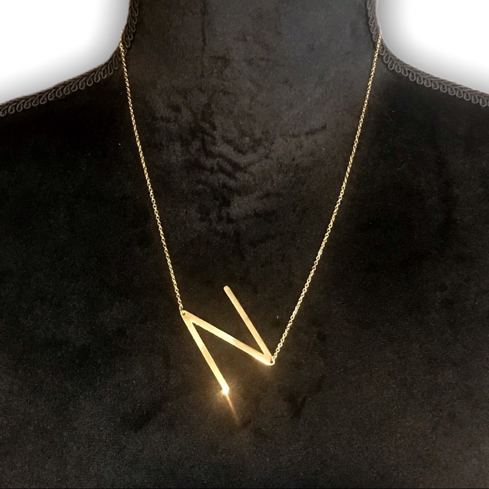 Gold Initial Pendant Necklace Letters A-Z